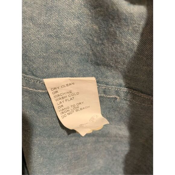 Blue Button Down Shirt-TRUMAKER Custom Cotton Long Sleeve EUC Large - Picture 4 of 6